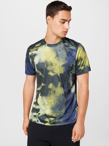 T-Shirt fonctionnel 'D4T Hiit Allover Print' ADIDAS SPORTSWEAR en bleu : devant