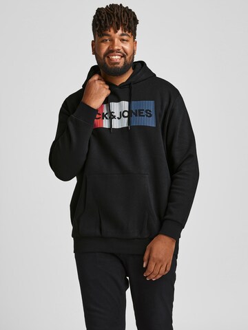 Jack & Jones Plus Sweatshirt 'Ecorp' in Black: front