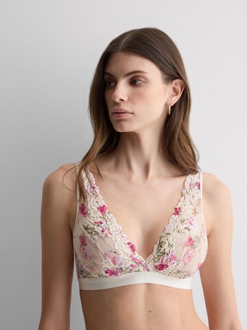 INTIMISSIMI Triangle Bra 'Pretty Flowers' in White: front
