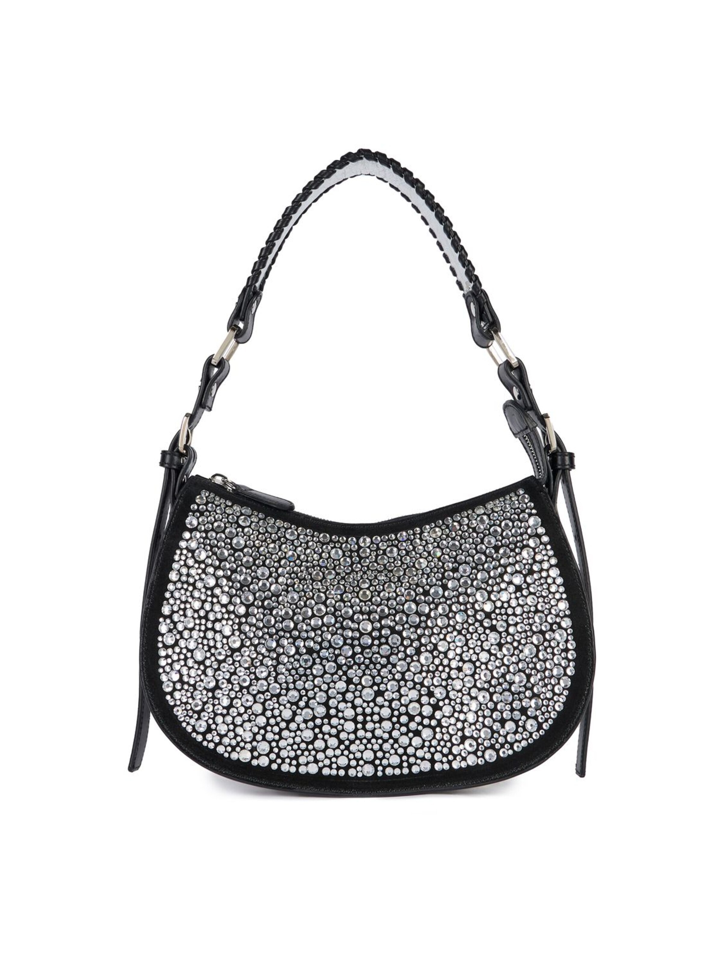Braccialini - Bolso de hombro 'Ginevra Studs' en plata: frente