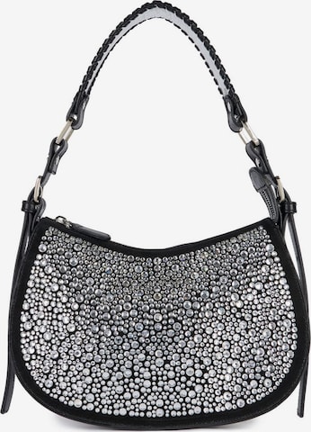 Braccialini - Bolso de hombro 'Ginevra Studs' en plata: frente