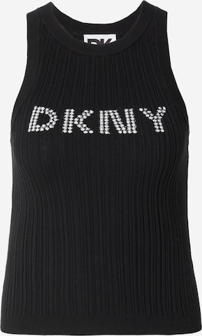 Top brodat de la DKNY pe negru: față