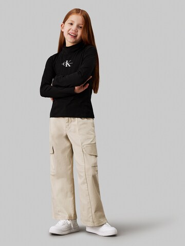 Calvin Klein Jeans Wide leg Trousers 'Cargo' in Beige