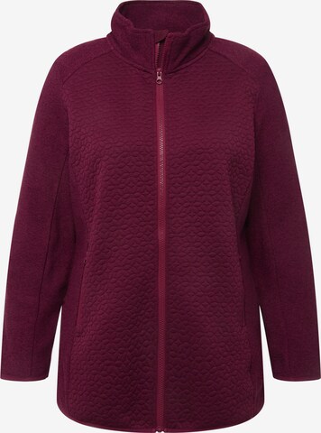 Ulla Popken Zip-Up Hoodie in Red: front