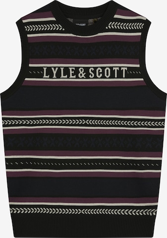 Lyle & Scott Мъжки плетен пуловер без ръкави 'Glen' в черно: отпред