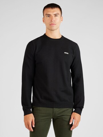 BOSS Green Sweater 'Momentum' in Black: front