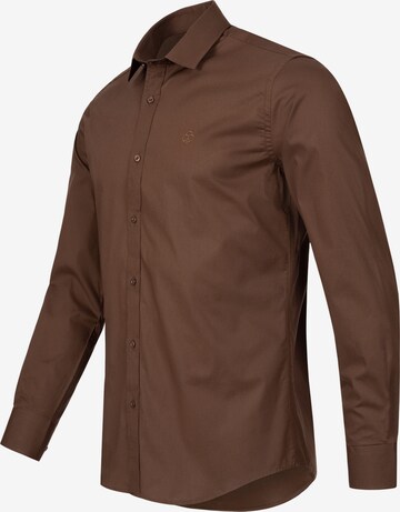 Indumentum Slim fit Button Up Shirt in Brown