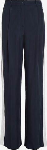 TOMMY HILFIGER Flared Pleat-Front Pants in Blue: front