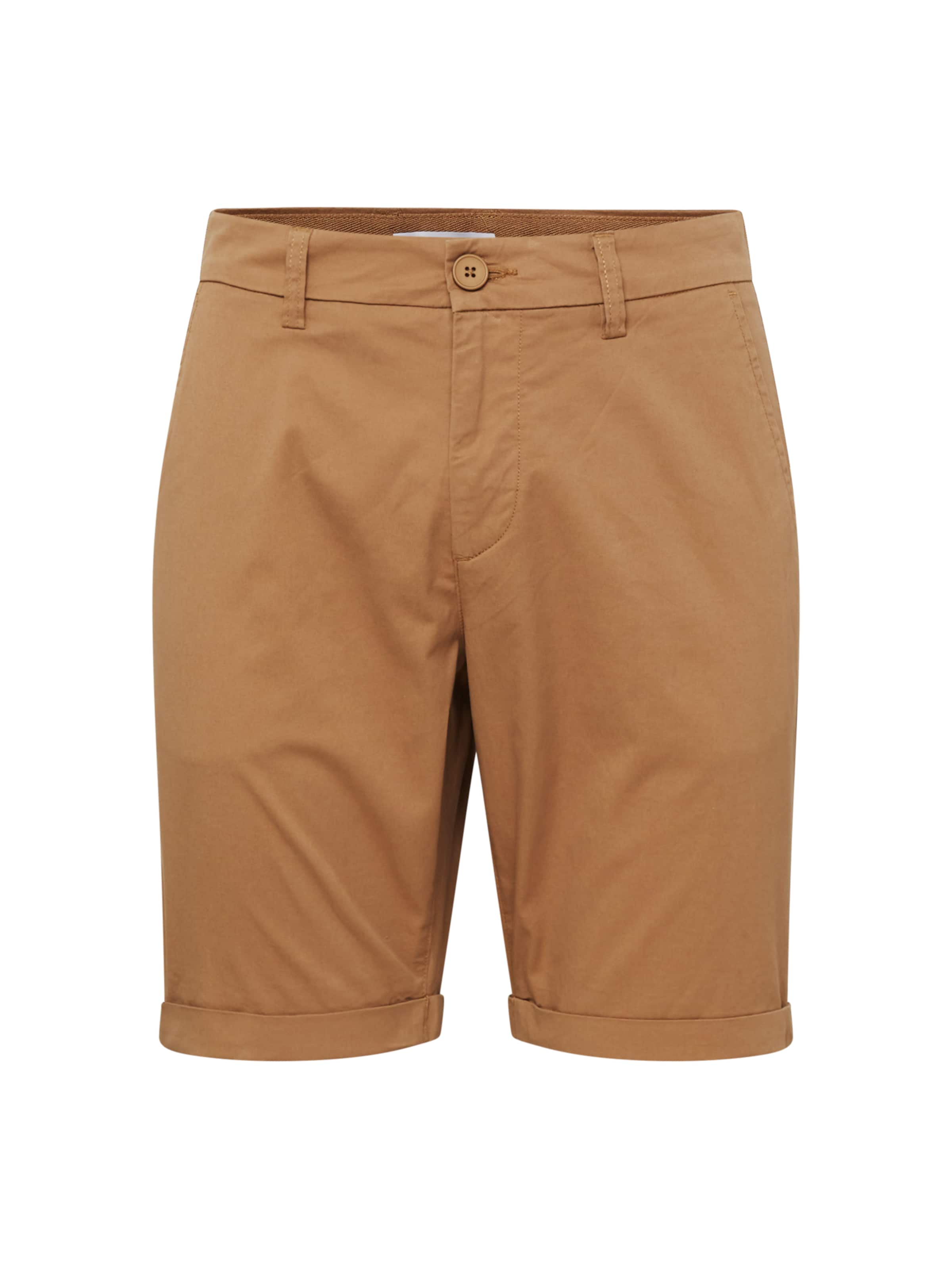 KnowledgeCotton Apparelregular Chino hlače 'Chuck' - smeđa boja: prednji dio