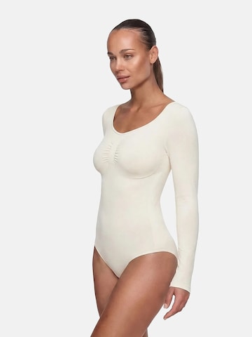 cfab (formerly creamy fabrics) Shapingbody 'Bodysuit Sculpting Shapewear Longsleeve mit Slip' in Beige