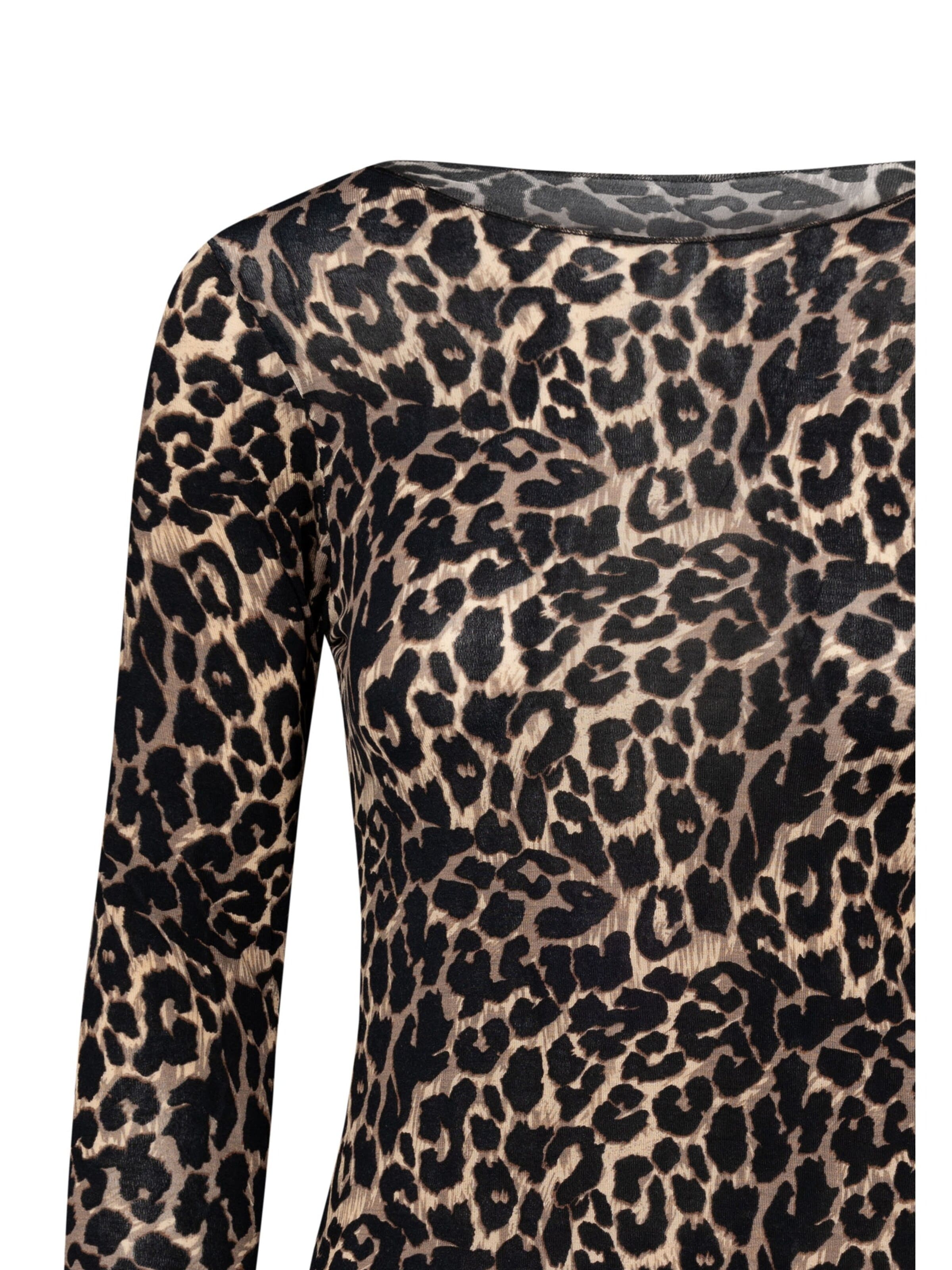 Maillot de corps 'Maglia Intima Donna Manica Lunga Cashmere & Modal Girocollo Animalier' Ciocca en noir