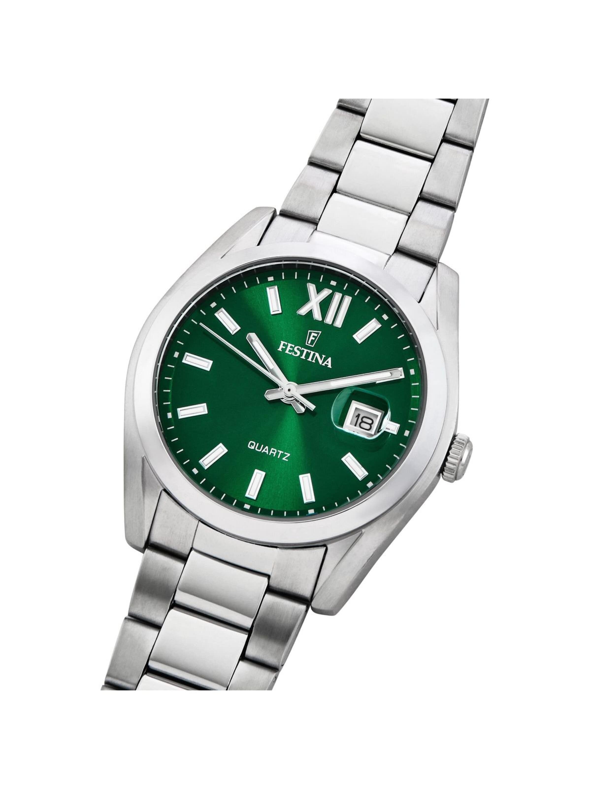 FESTINA Analoog horloge 'Festina - Watch Acero Clasico - Quartz watch movement - Watch case width: 40 mm' in Groen
