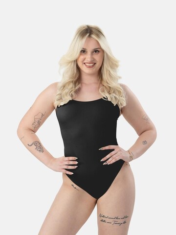 Body 'Leafletic Women’s Bodysuit' di LEAFLETIC in nero: frontale
