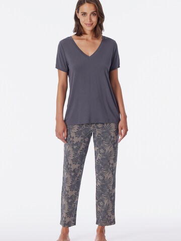 SCHIESSER Pyjama ' 7/8 - Selected Premium ' in Grijs: voorkant