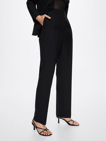 MANGO Loose fit Pleated Pants 'Helen' in Black: front