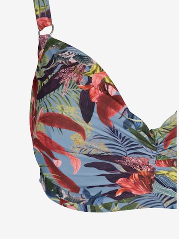 Swim by Zizzi T-shirt Bikini Top 'STANIA' in Mixed colors