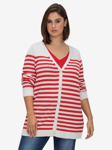 SHEEGO Knit Cardigan in Red: front