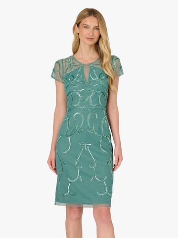 Adrianna Papell Cocktailjurk 'Bead Mesh Sheath' in Groen: voorkant