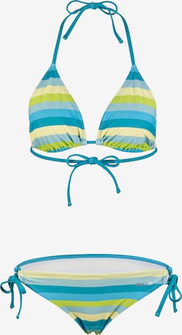 BECO the world of aquasports Triangel Bikini 'Fresh Stripes' in Grün: Vorderseite