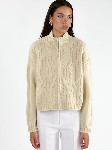 Hiccup Knit cardigan in Beige: front