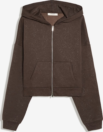 Bershka Tepláková bunda - Hnedá: predná strana