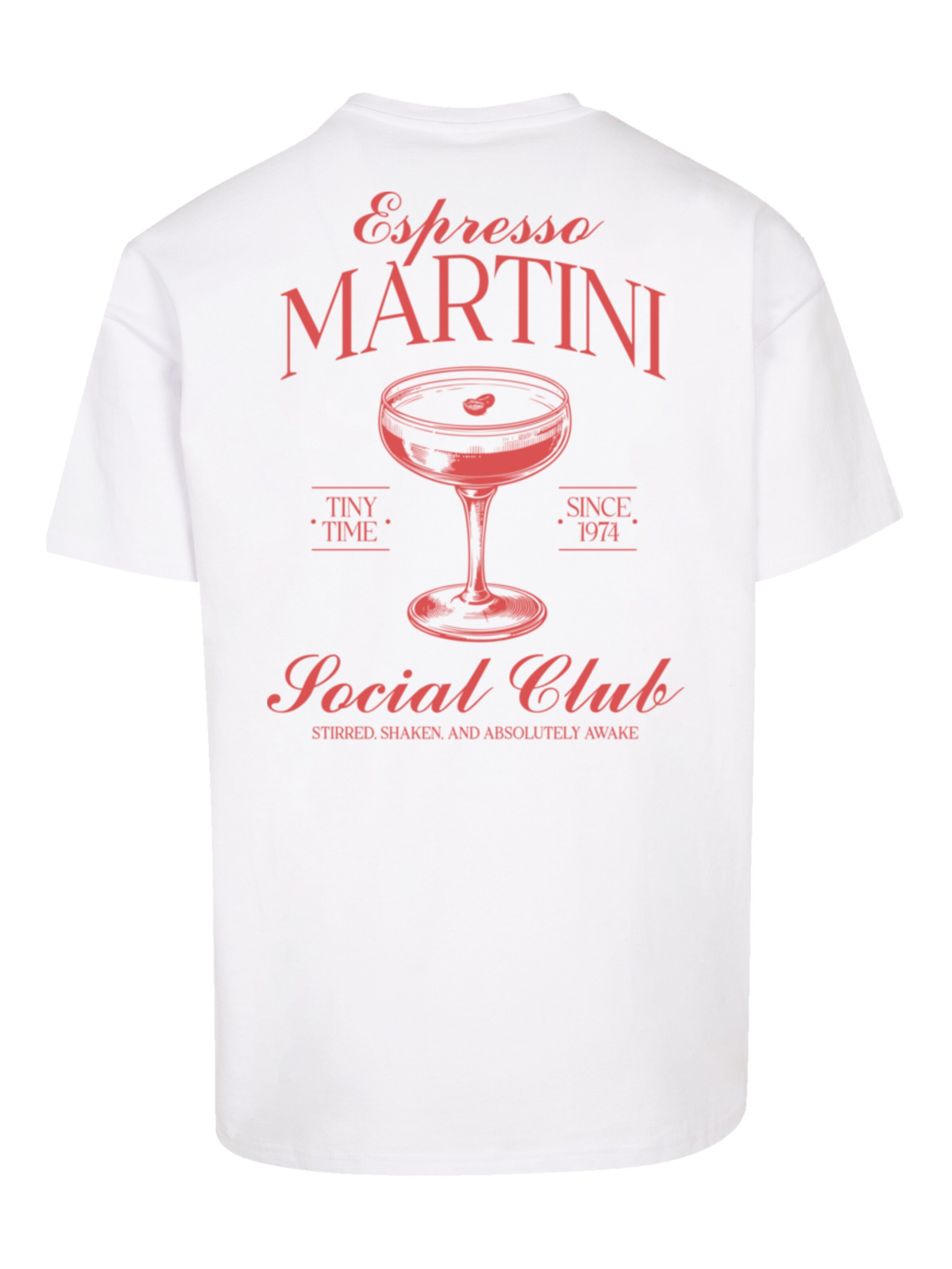 F4NT4STIC T-Shirt 'Espresso Martini Social Club' in Weiß