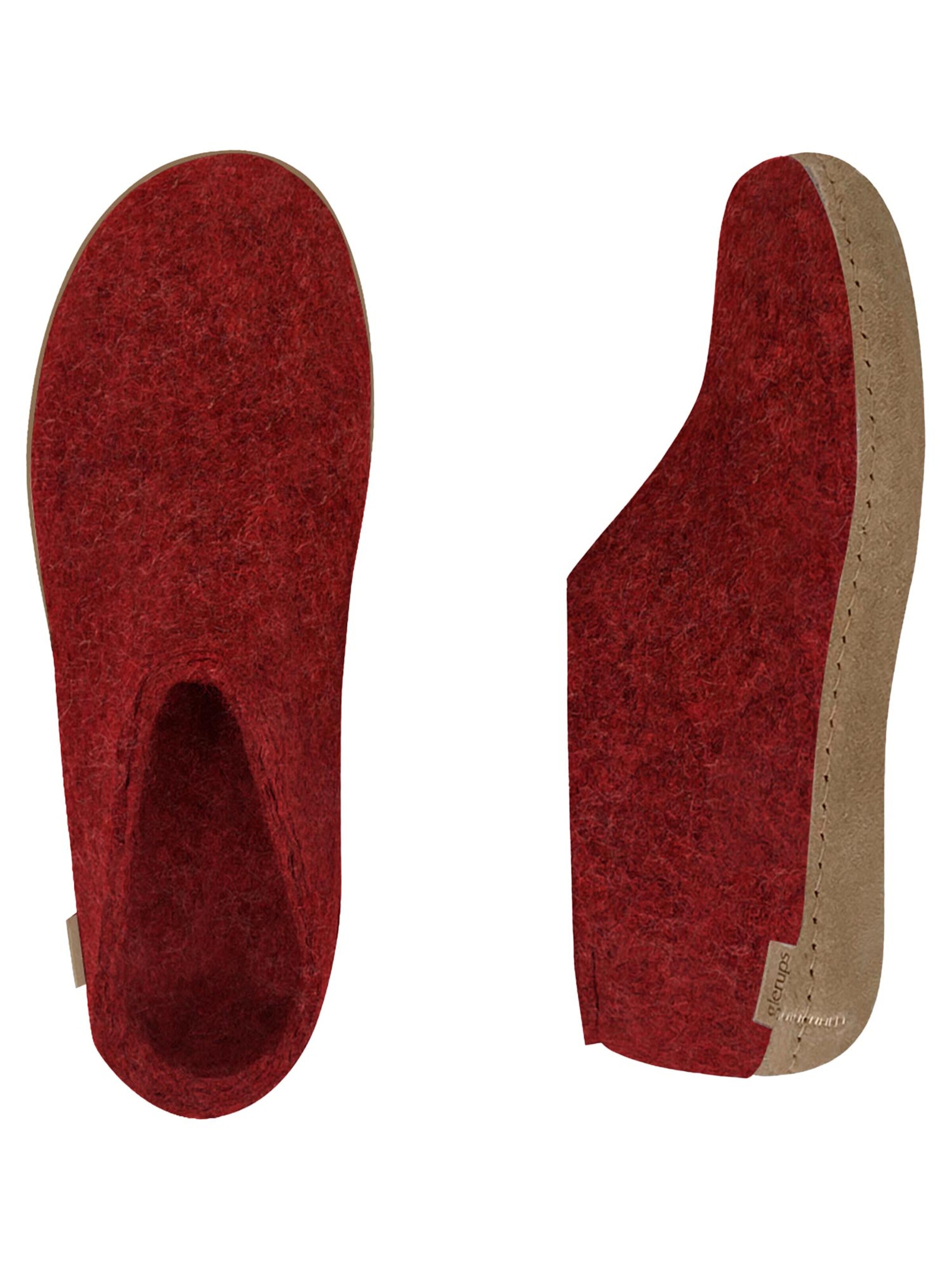 Glerups Slipper 'Ledersohle' in Red