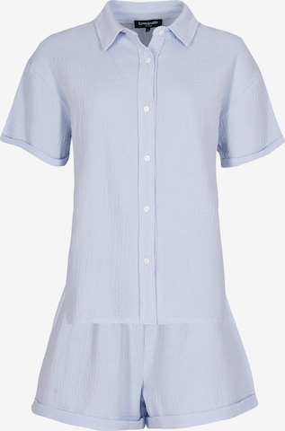 Loungeable Short Pajama Set in Blue: front