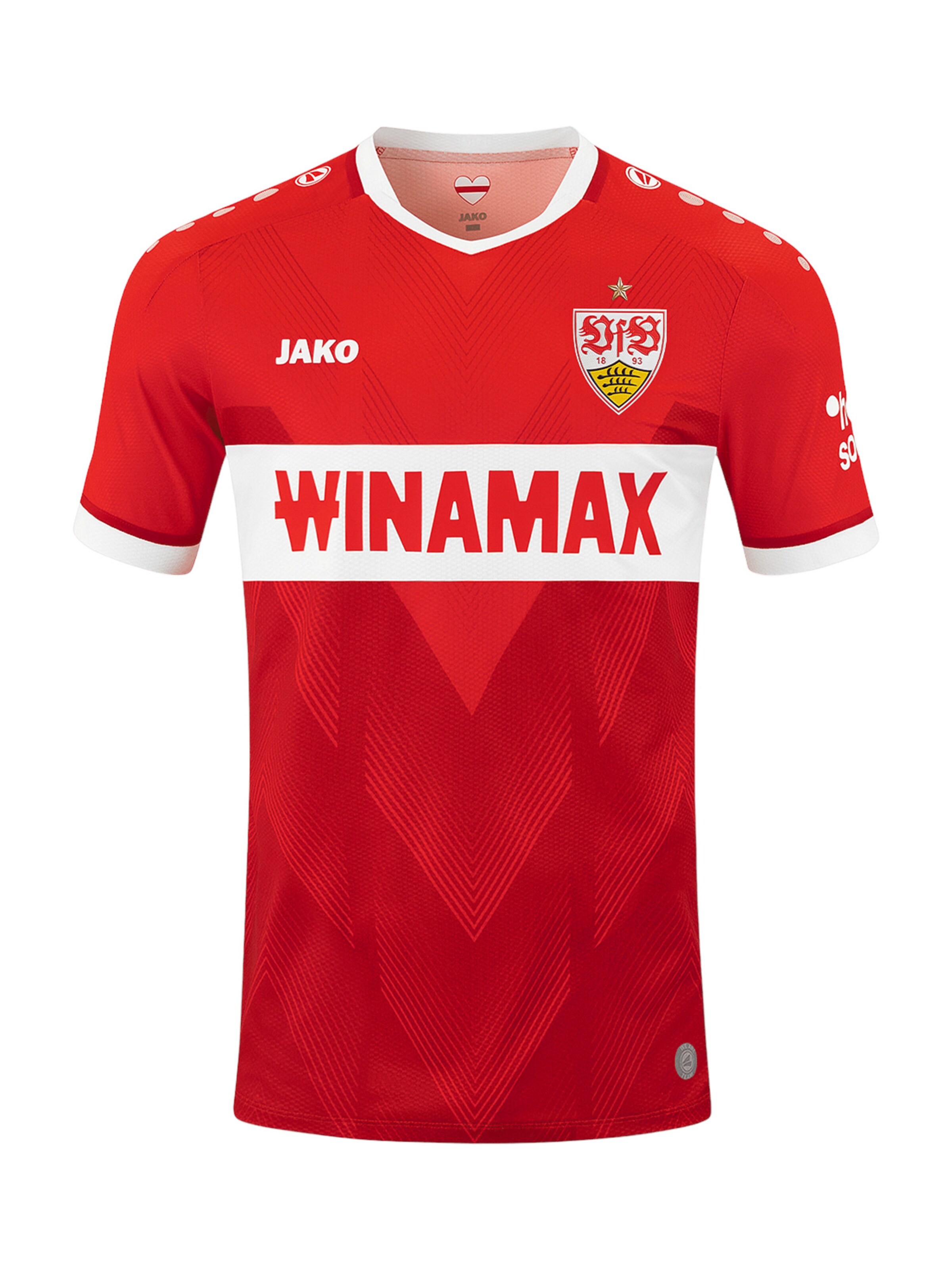 JAKO Trikot 'VfB Stuttgart Away 2024/2025' in Rot: Vorderseite