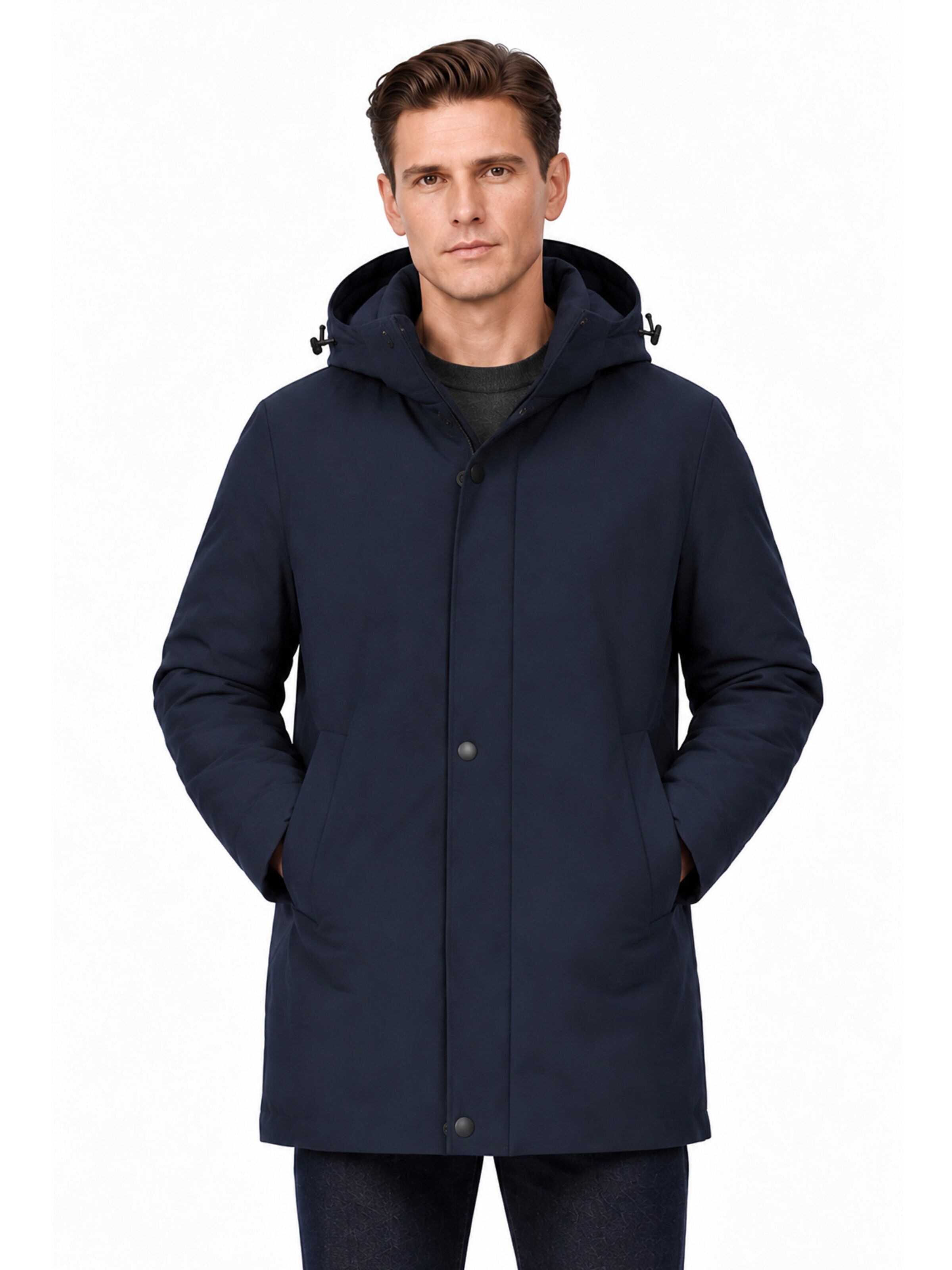 ALLTHEMEN Winter Jacket 'Nordlicht' in Blue: front