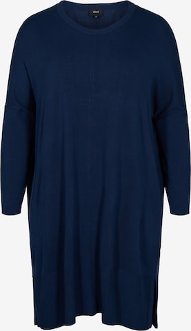 Robes en maille Zizzi en bleu : devant