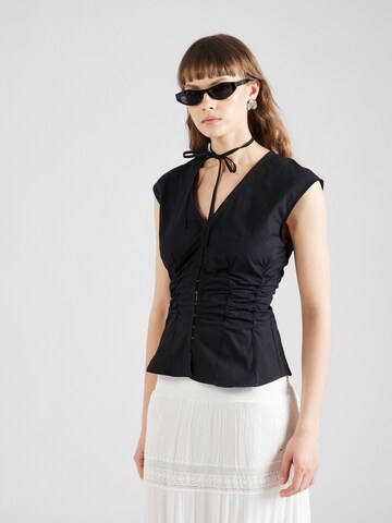 WEEKDAY Blouse 'Alec' in Zwart: voorkant