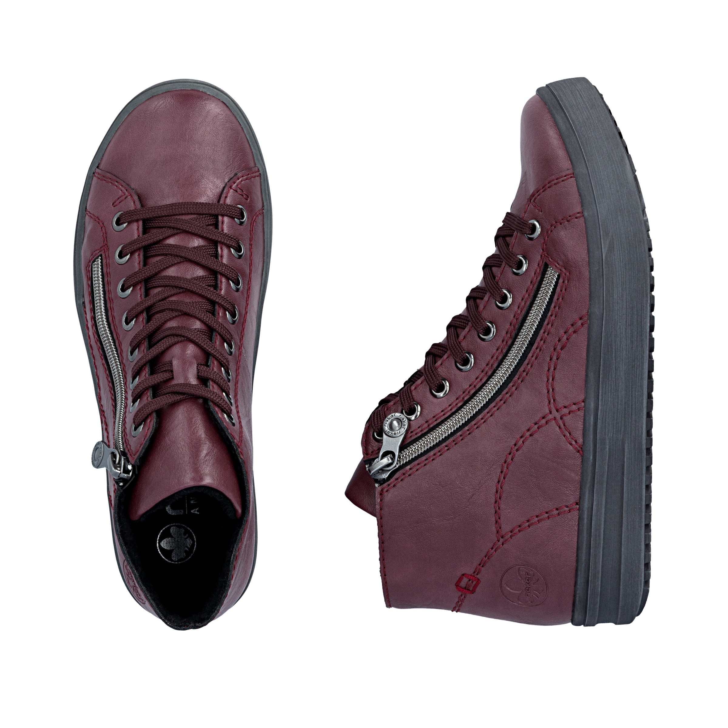 Bottines à lacets Rieker en rouge