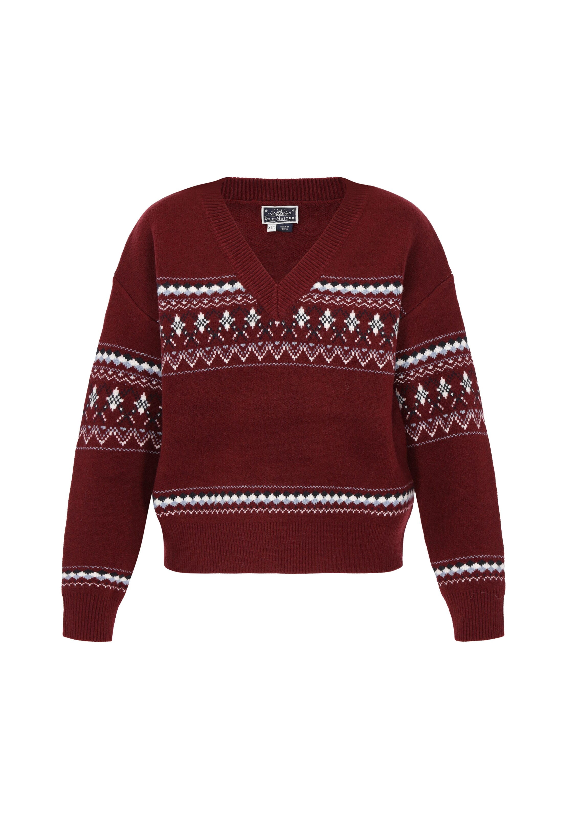 DreiMaster Maritim Jersey en azul claro / borgoña / negro / blanco, Vista del producto