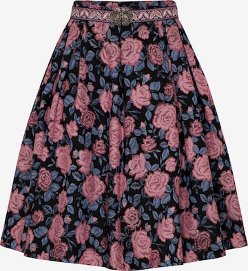 SPIETH & WENSKY Trachtenrock Gwyneth, Länge: ca.60 cm, musterierter Gürtel in Schwarz: Vorderseite