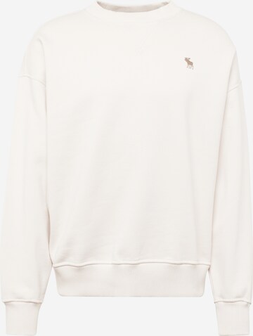 Sweat-shirt Abercrombie & Fitch en blanc : devant