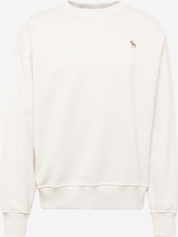 Sweat-shirt Abercrombie & Fitch en blanc : devant