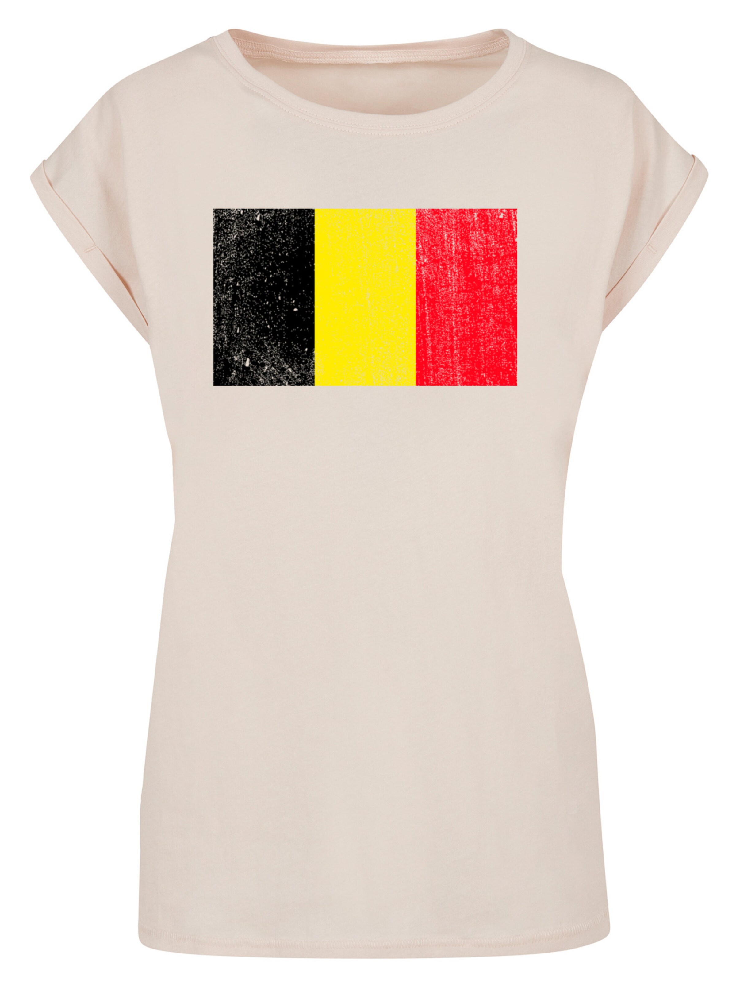 T-shirt 'Belgium Belgien Flagge' F4NT4STIC en beige : devant