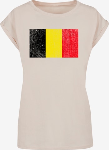 T-shirt 'Belgium Belgien Flagge' F4NT4STIC en beige : devant