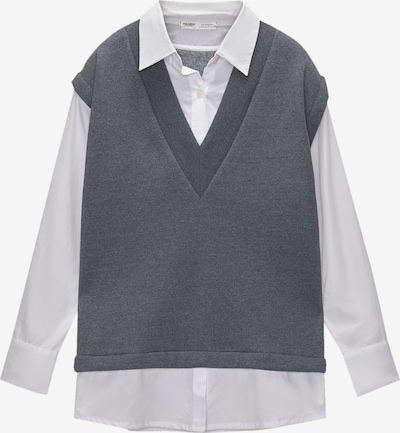 Pull&Bear Chemisier en anthracite / blanc, Vue avec produit