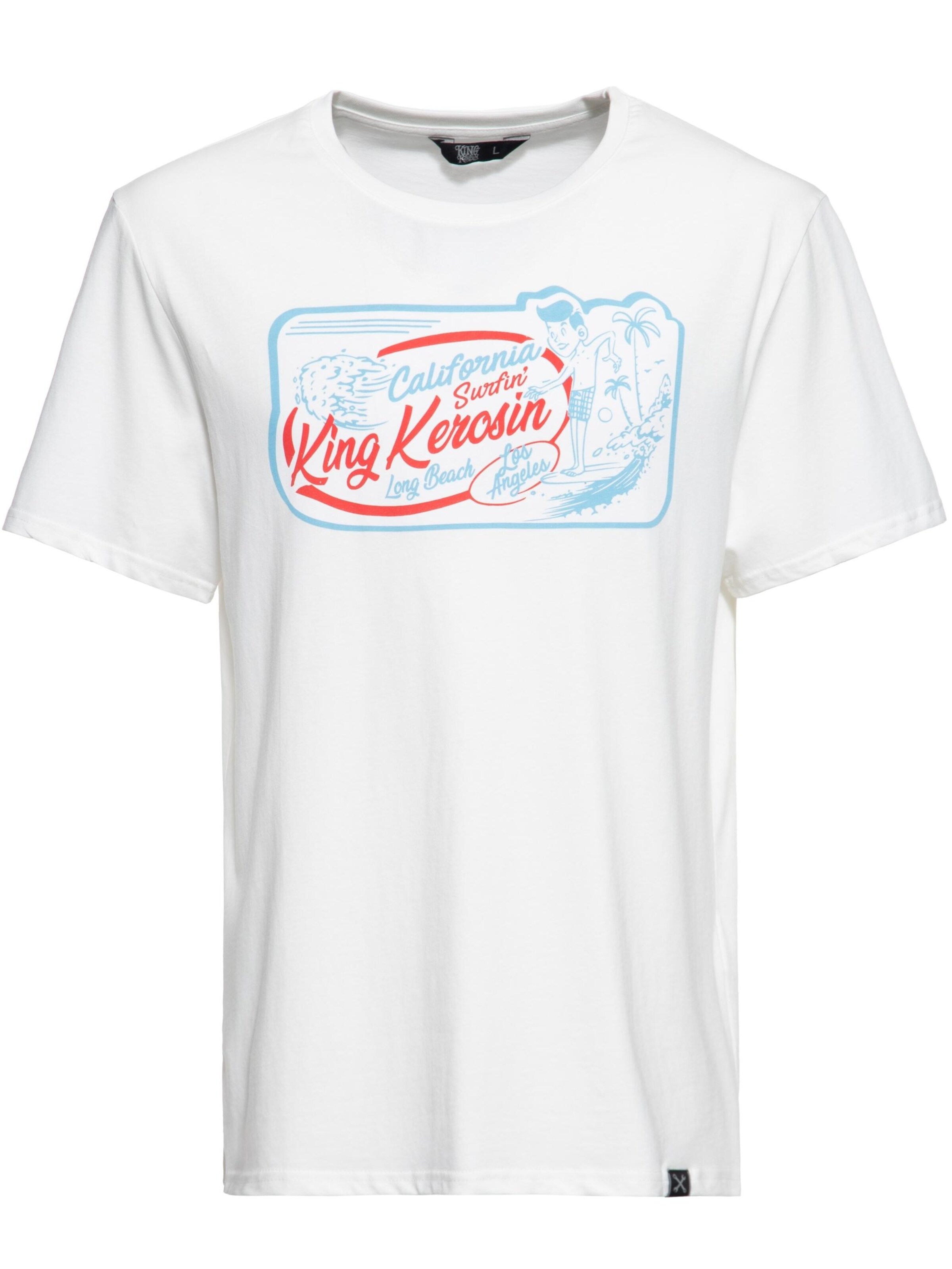 King Kerosin Shirt 'California Surfin'‌‌‌‌‌ in weiß, Produktansicht