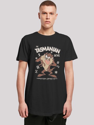 T-Shirt 'Looney Tunes Vintage Tasmanian Devil Taz -BLK' F4NT4STIC en noir : devant