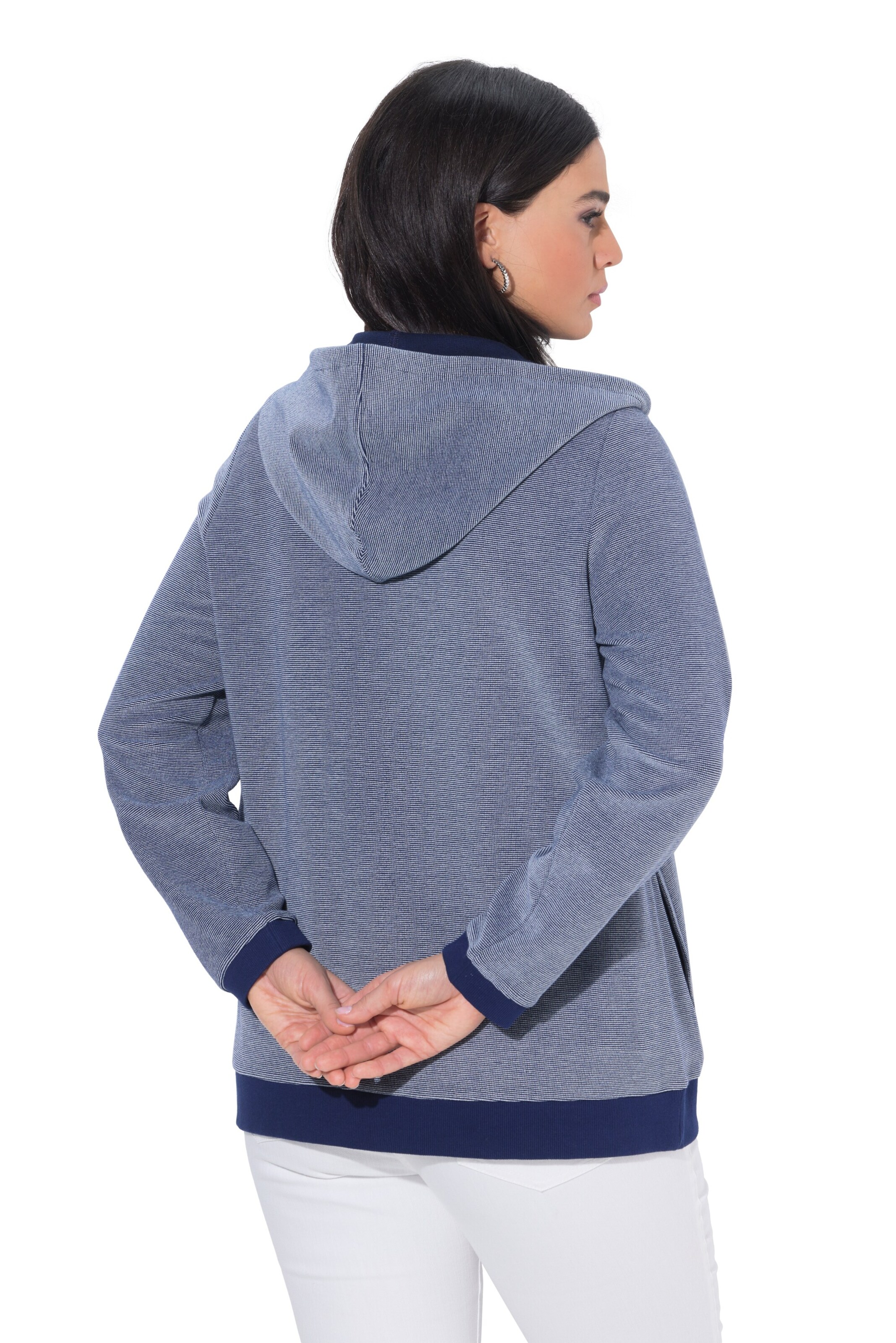 Ulla Popken Sweatjacke in Blau