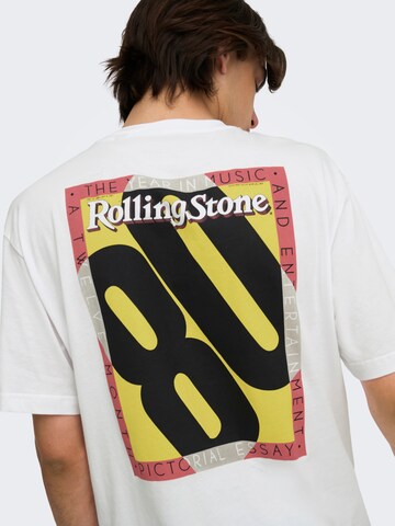 Only & Sons - Camiseta 'ONSROLLING STONE' en blanco