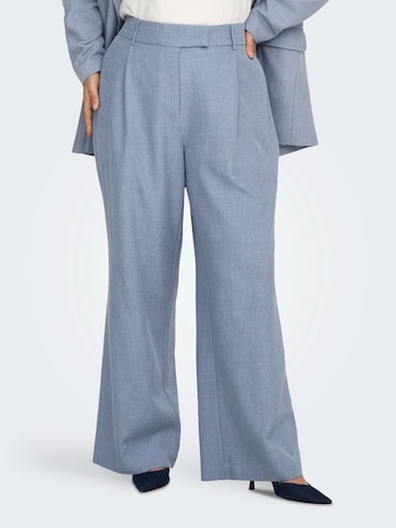 ONLY Carmakoma Wide leg Pleat-Front Pants 'CARLinda' in Blue: front