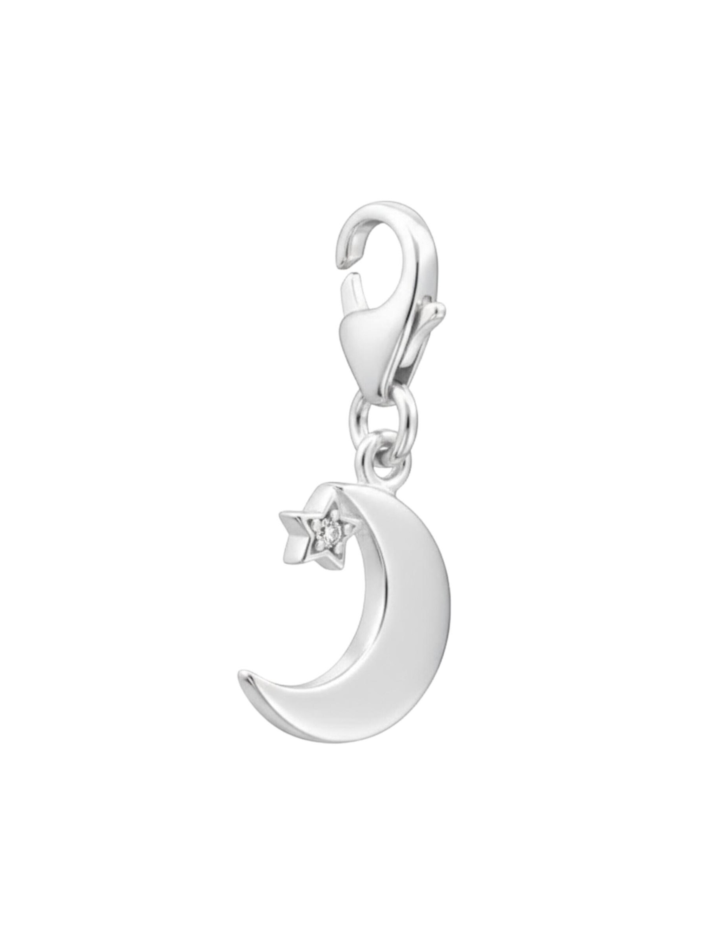 Pendentif 'Silberner Halbmond Clip-Anhänger mit Zirkonia' Maxte en argent