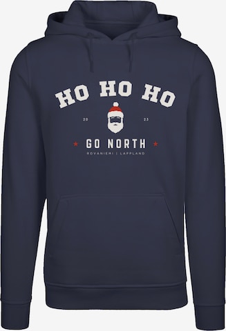 F4NT4STIC Sweatshirt 'Ho Ho Ho Santa Weihnachten' in Blauw: voorkant