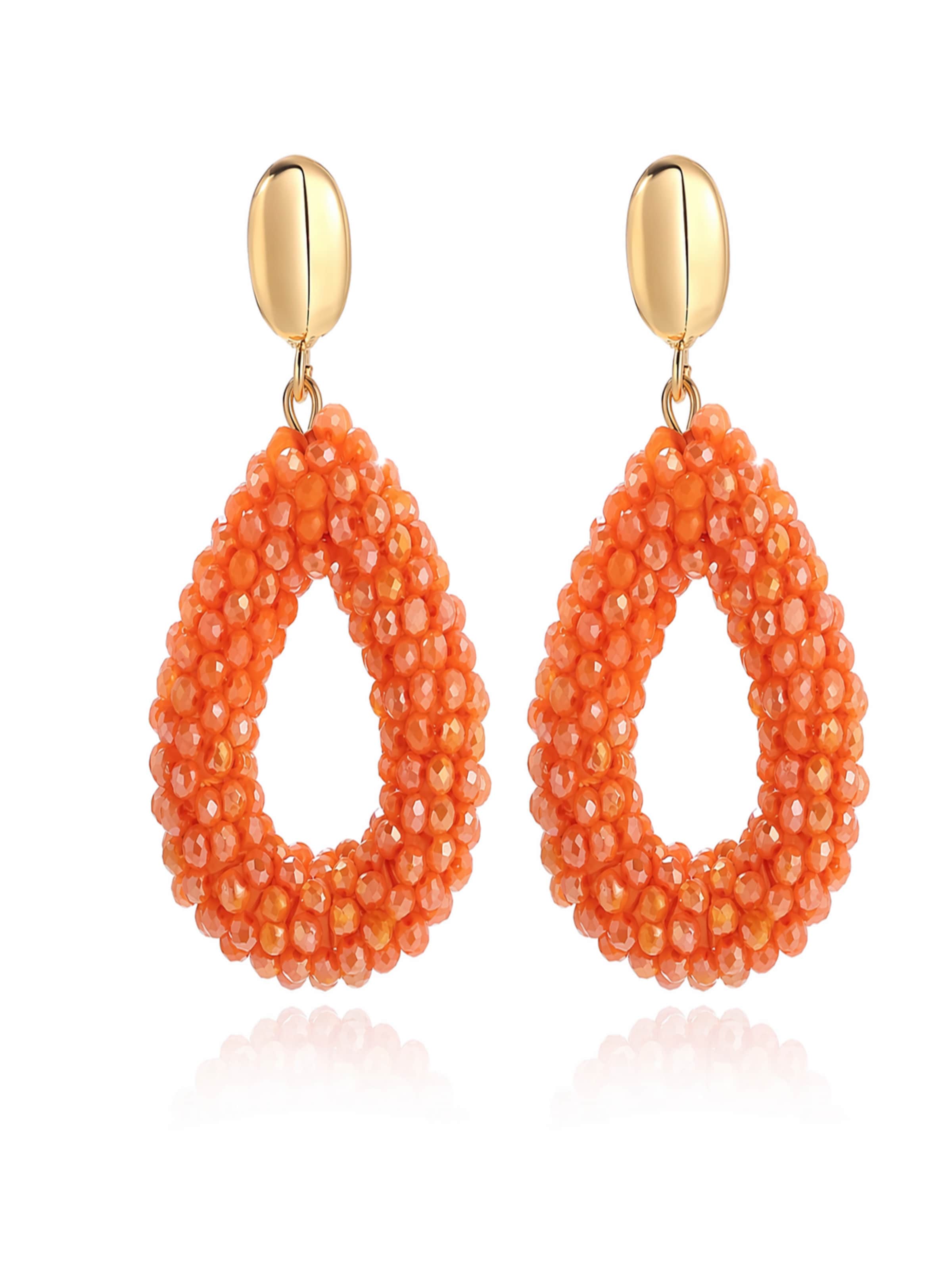 ROUGEMONT Jewellery Earrings 'Statement Creolen Vacation' in Orange: front