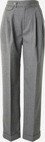 Lauren Ralph Lauren Wide leg Pleat-Front Pants 'TUMELO' in Grey: front