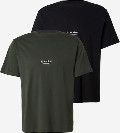 Marškinėliai 'JJESOHO' iš JACK & JONES, spalva – tamsiai žalia / juoda, Prekių apžvalga